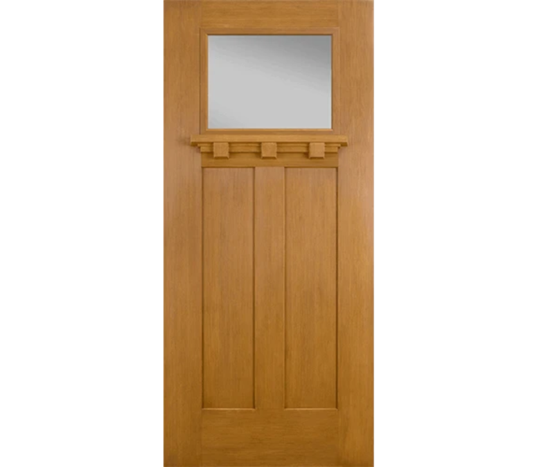 Kalispell Craftsman Light Fiberglass Entry Door